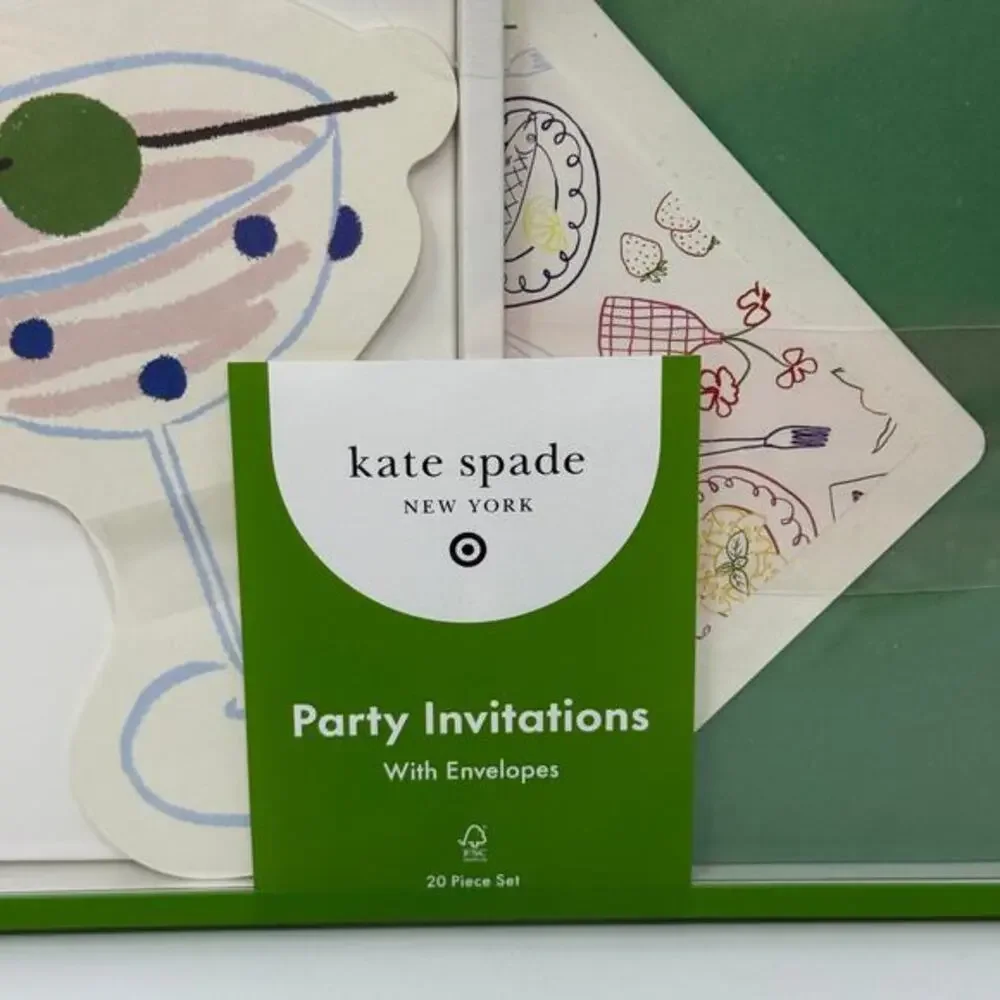 Kate Spade New York X‎ Target 10 Ct Party Invitations With Envelopes Cream Green